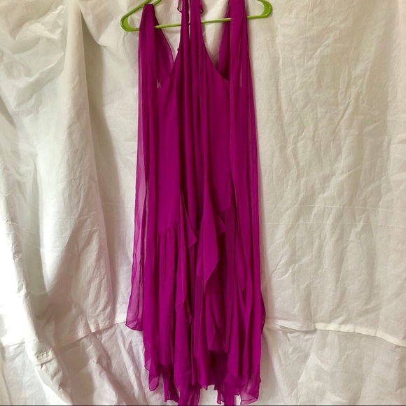 BCBGMAXAZRIA pink layered halter dress with shawl - Picture 4 of 6